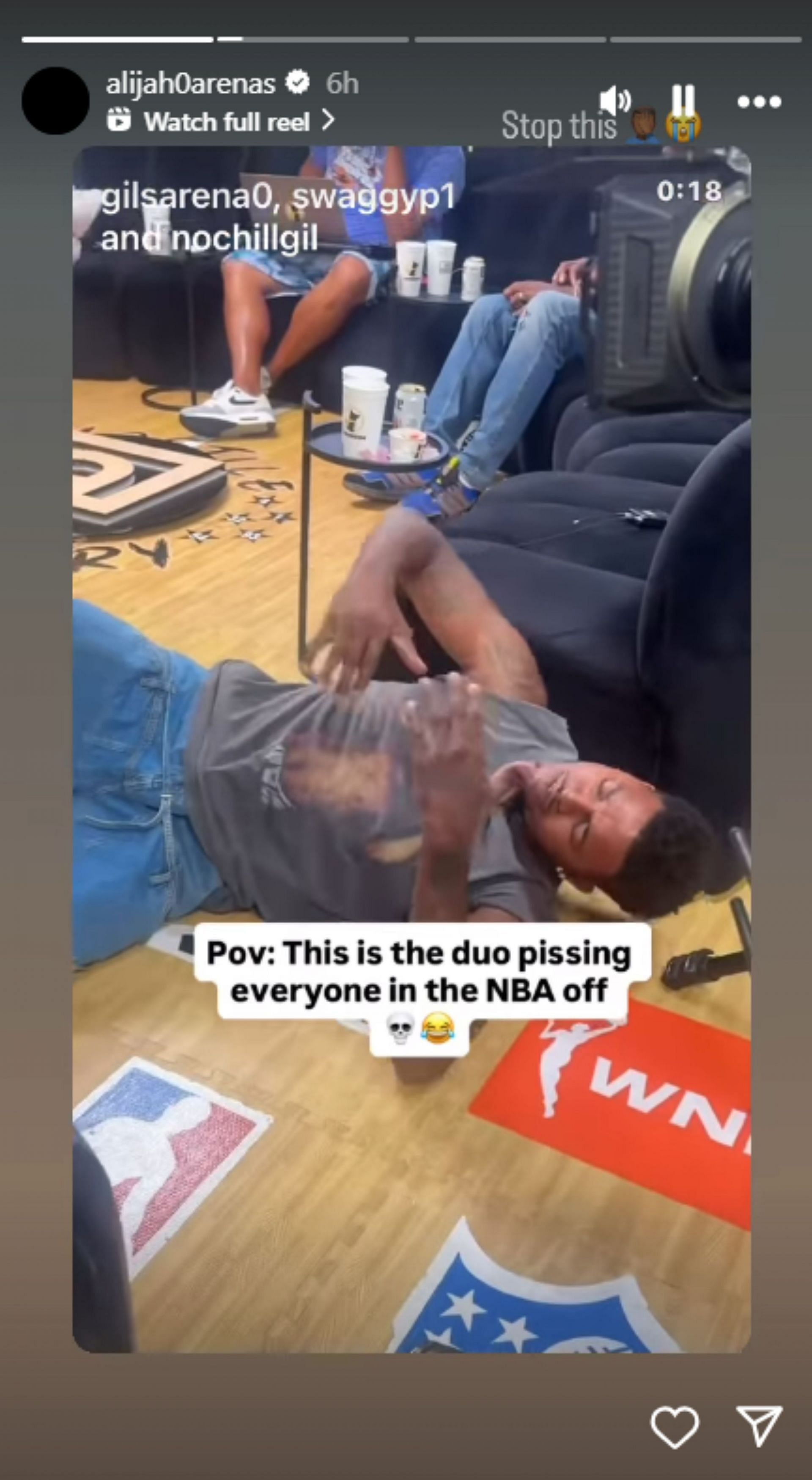 Alijah Arenas drops 2-word reaction to Gilbert Arenas’ behind-the-scenes podcast antics (Image via Instagram @alijah0arenas)